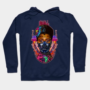 Afro Hair Black Girl Shogun Melanin Ronin Warrior Hoodie